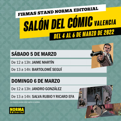 Firmas de Jandro González, Salva Rubio y Ricard Efa en el Salón del Cómic de Valencia