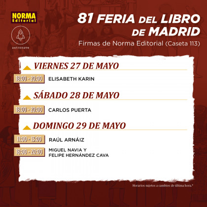 Sesión de firmas de Carlos Puerta en la Feria del Libro de Madrid