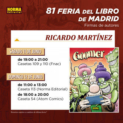 Firmas de GOOMER con Ricardo Martínez en la Feria del Libro de Madrid