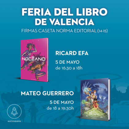 Sesión de firmas de Ricard Efa y Mateo Guerrero en la Feria del Libro de Valencia