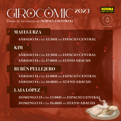 Horario de firmas de nuestros autores en la Girocòmic - Norma Editorial