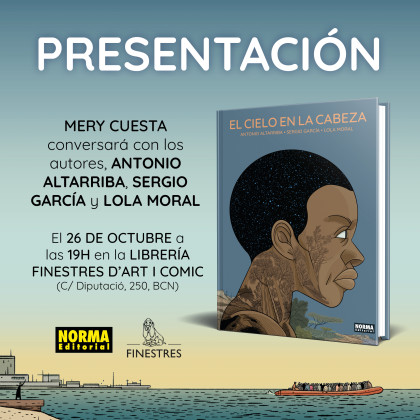 Presentación de 'EL CIELO EN LA CABEZA' junto a Antonio Altarriba, Sergio García y Lola Moral en Barcelona