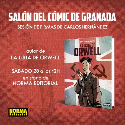 Sesión de firmas de 'LA LISTA DE ORWELL' de Carlos Hernández en el Salón del Cómic de Granada