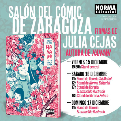 Horario de firmas de 'HANAMI' con Julia Cejas en el Salón del Cómic de Zaragoza
