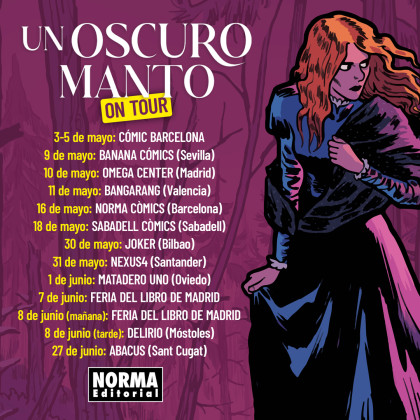 Ruta de presentaciones de 'Un oscuro manto' por España con Jaime Martín