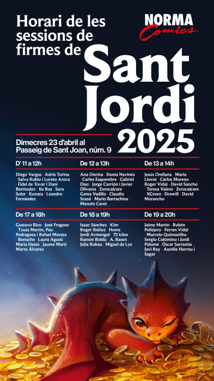 Horario de firmas de Sant Jordi en Norma Comics