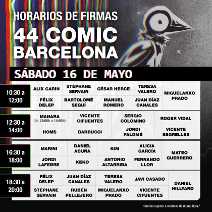 Horario de firmas del sábado en nuestro stand del Cómic Barcelona 2026
