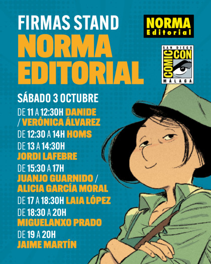 HORARIO DE FIRMAS DEL SÁBADO EN NUESTRO STAND DE LA COMIC-CON DE MÁLAGA