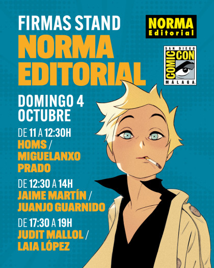 HORARIO DE FIRMAS DEL DOMINGO EN NUESTRO STAND DE LA COMIC-CON DE MÁLAGA