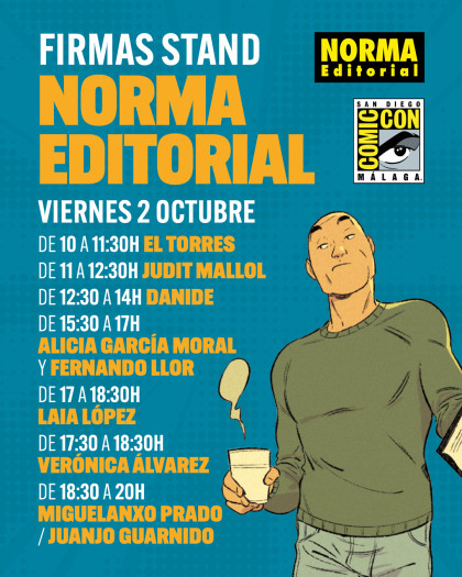 HORARIO DE FIRMAS DEL VIERNES EN NUESTRO STAND DE LA COMIC-CON DE MÁLAGA