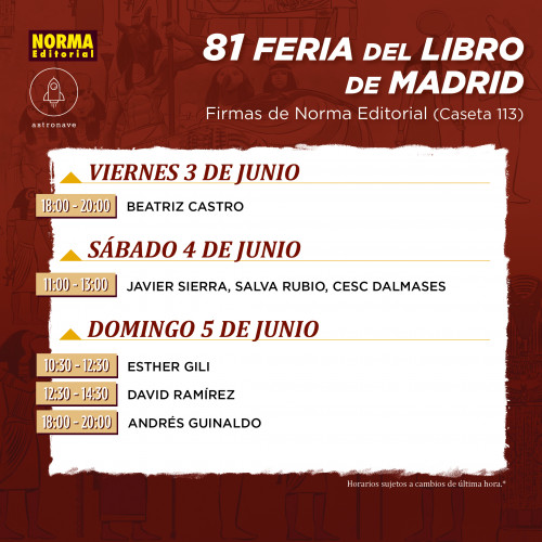 Sesión de firmas de Esther Gili, David Ramírez y Andrés Guinaldo en la Feria del Libro de Madrid