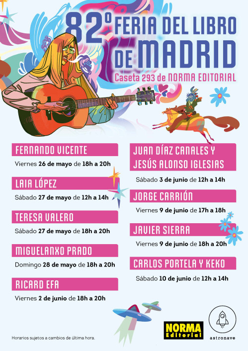 Horarios de firmas de la 82 Feria del Libro de Madrid - Norma Editorial